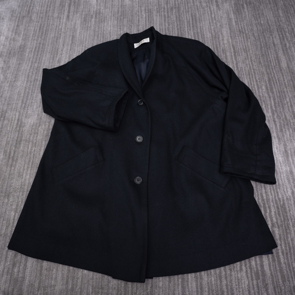 Dumas Wool Overcoat Mens XL Black Excellent Made in USA Shawl Collar Heavy Coat